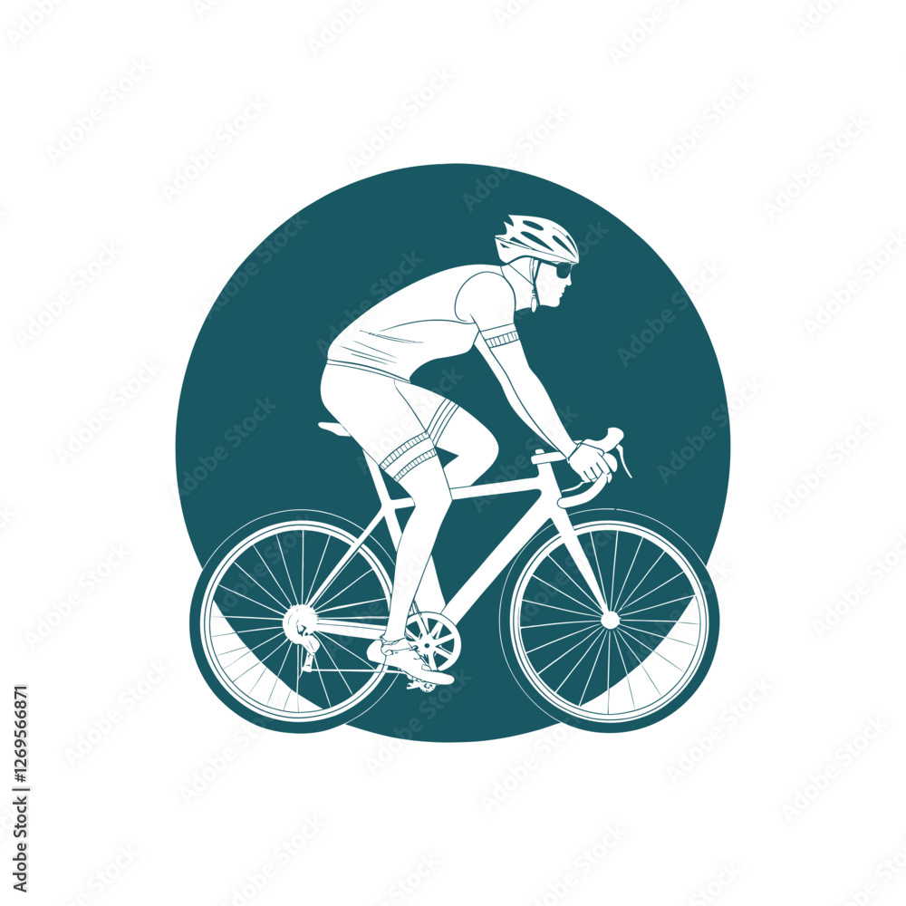 Fototapeta premium cyclist in action silhouette vector clip art design
