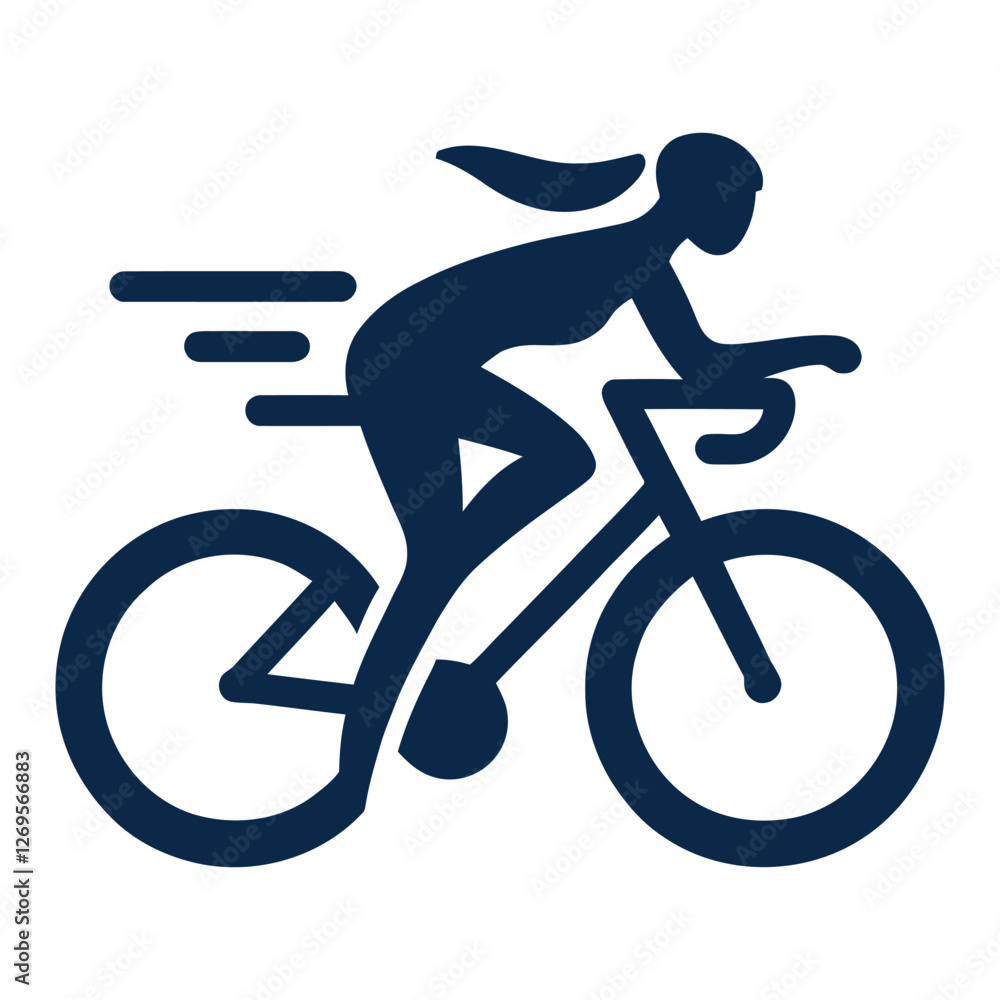Obraz premium cyclist in action silhouette vector clip art design