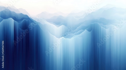 Abstract geometric background featuring a gradient transitioning from deep blue to aqua with stylized waterfall lines