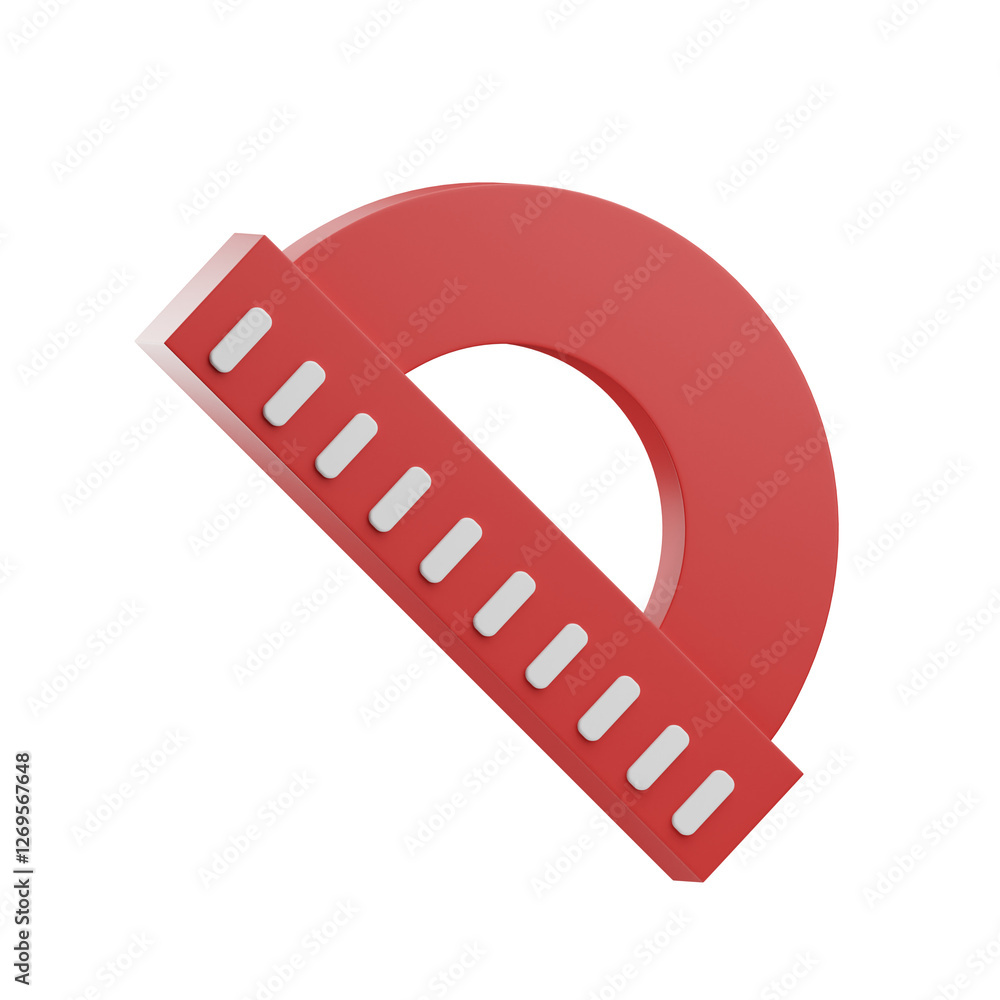 Vibrant Red Protractor for Accurate Measurements Vibrant Red Protractor for Accurate Measurements