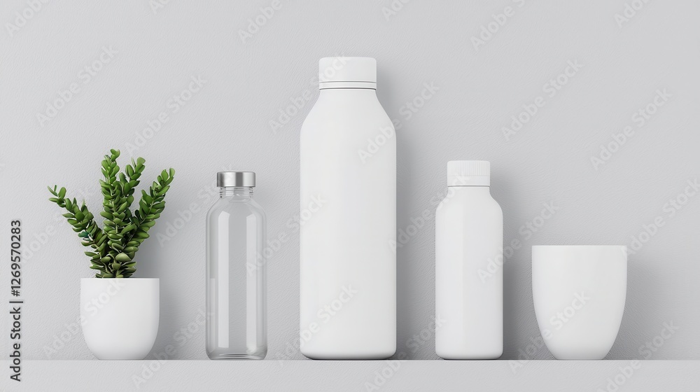 World Water Day concept. Flat Lay of Water Conservation Tools and Household Items for Eco Friendly Lifestyle