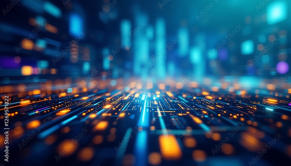 Fototapeta premium Technology growth colourful background