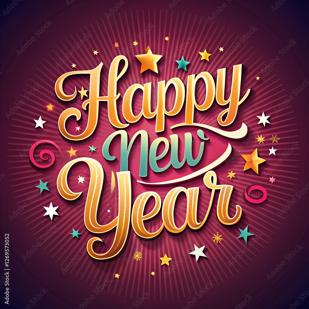 Festive Flourish Happy New Year Lettering Festive Flourish Happy New Year Lettering