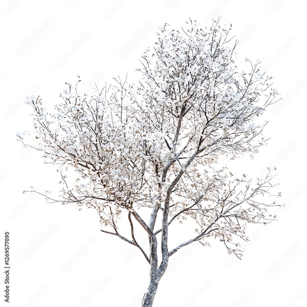 birch tree isolated on white background, clipping path. birch tree isolated on white background, clipping path.