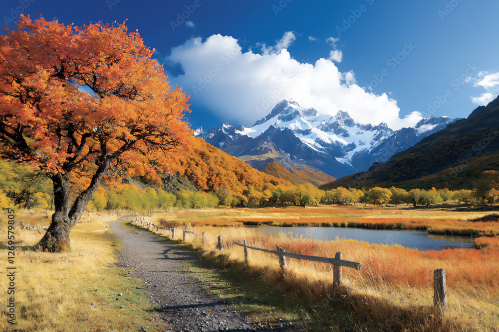 autumn foliage in andes autumn foliage in andes