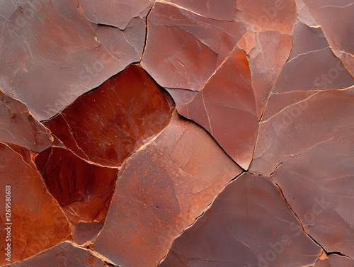 Natural red stone texture rock formation close-up earthy environment macro view geological concept photo