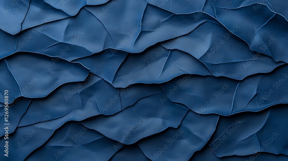 A textured surface featuring layered, deep blue fabric or material, showcasing intricate folds and soft curves. A textured surface featuring layered, deep blue fabric or material, showcasing intricate folds and soft curves.