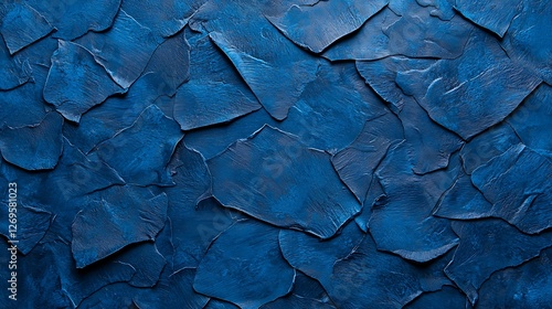 Wallpaper Mural A textured blue surface with irregular, overlapping pieces, creating a dynamic and visually appealing pattern. Torontodigital.ca