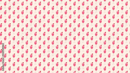 イチゴパフェ、かわいいイラスト