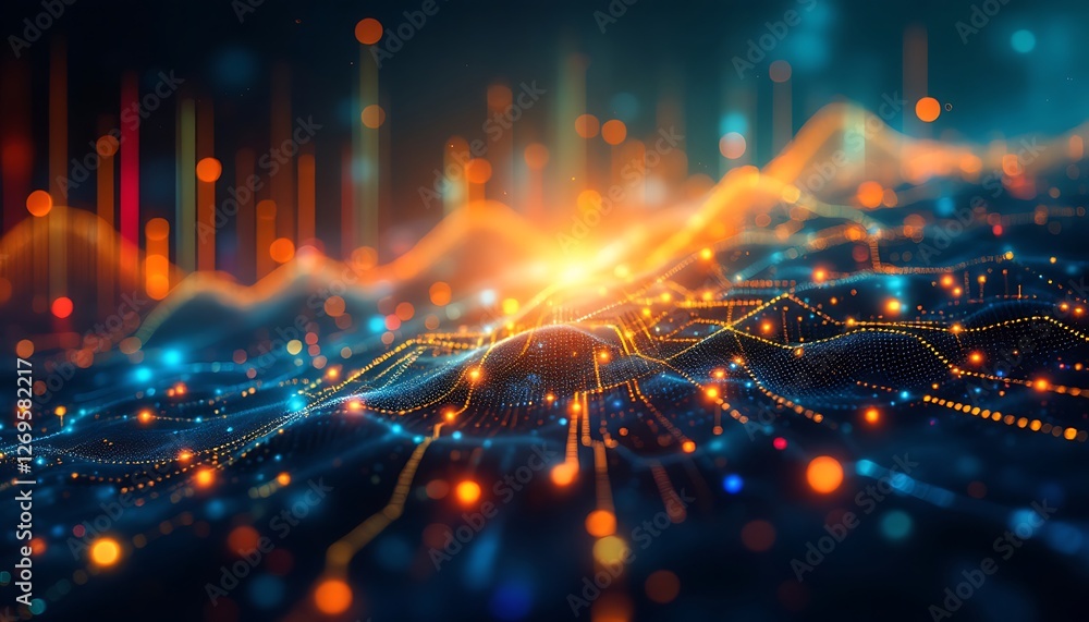 Fototapeta premium Technology growth colourful background