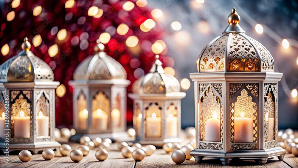 ramadan kareem New Background Ornate Arabic lanterns glowing candles, Ramadan decorations, golden domes, Islamic patterns, soft bokeh background ramadan kareem New Background Ornate Arabic lanterns glowing candles, Ramadan decorations, golden domes, Islamic patterns, soft bokeh background