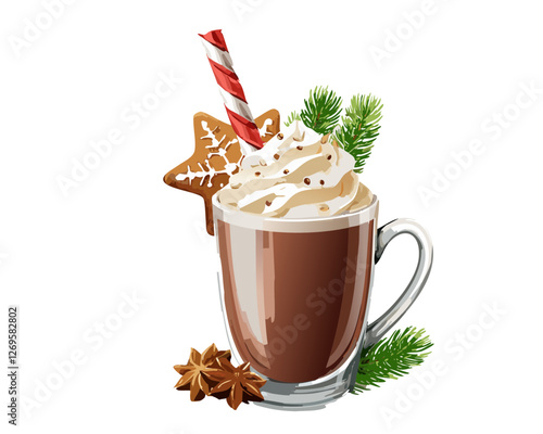 Festive Christmas Hot Chocolate with Whipped Cream