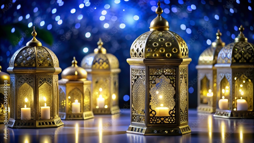 ramadan kareem New Background Ornate Arabic lanterns glowing candles, Ramadan decorations, golden domes, Islamic patterns, soft bokeh background ramadan kareem New Background Ornate Arabic lanterns glowing candles, Ramadan decorations, golden domes, Islamic patterns, soft bokeh background