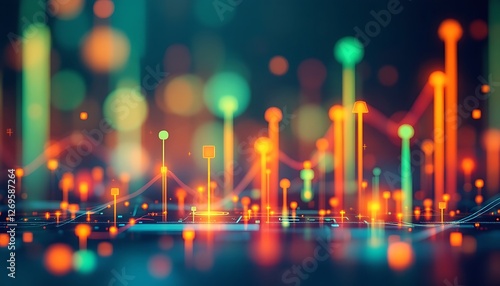 Technology growth colourful background