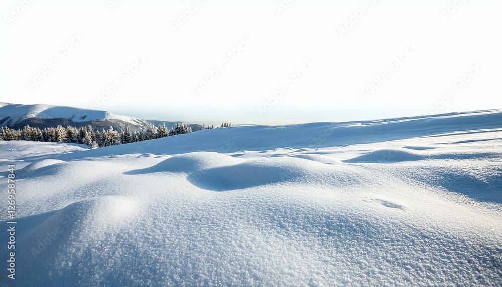 Obraz premium white snowy field isolated
