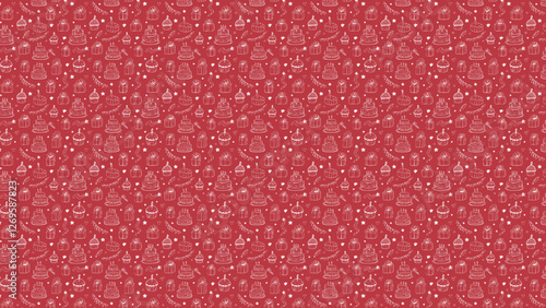 お誕生日パーティーイメージのパターンのイラスト　かわいい模様