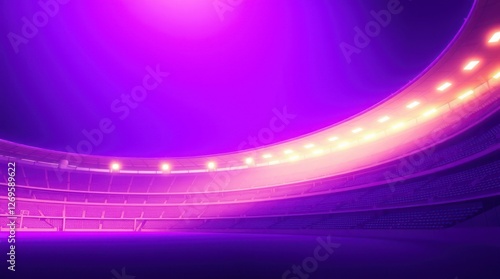 Empty Stadium Night Purple Lights Background Image