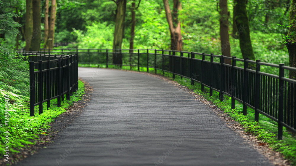 scenic bike path winding through lush greenery in tranquil forest setting, surrounded by trees and vibrant foliage, inviting outdoor exploration and relaxation scenic bike path winding through lush greenery in tranquil forest setting, surrounded by trees and vibrant foliage, inviting outdoor exploration and relaxation