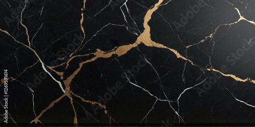 Black and golden marble texture background. Smooth marble texture design for wall tiles, kitchen, sink tile, floor background.