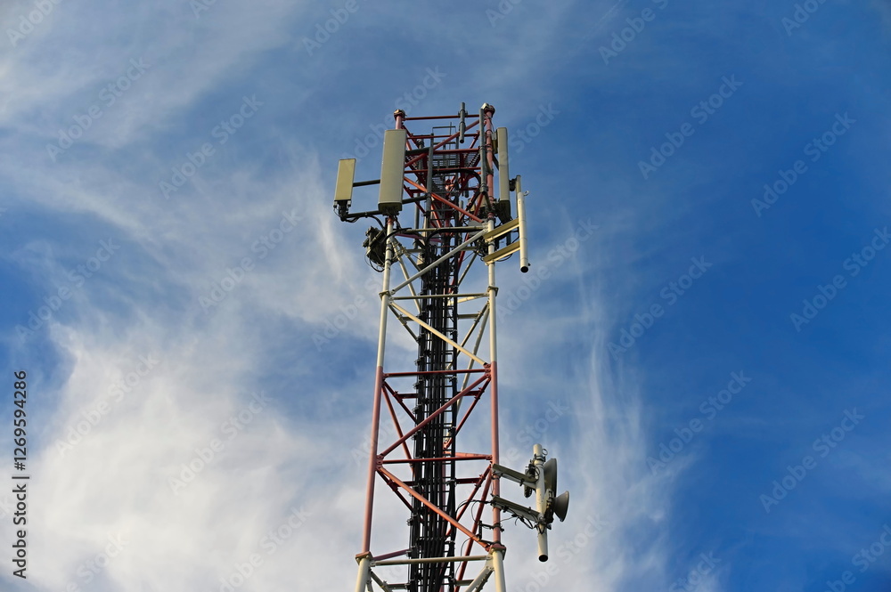 Telecommunication tower mast TV antennas wireless technology Telecommunication tower mast TV antennas wireless technology