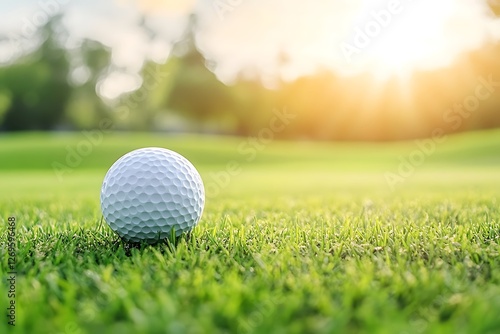 golf course with beautiful sunset in Dubai, United Arab Emirates.