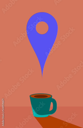 cafe local azul en la mañana