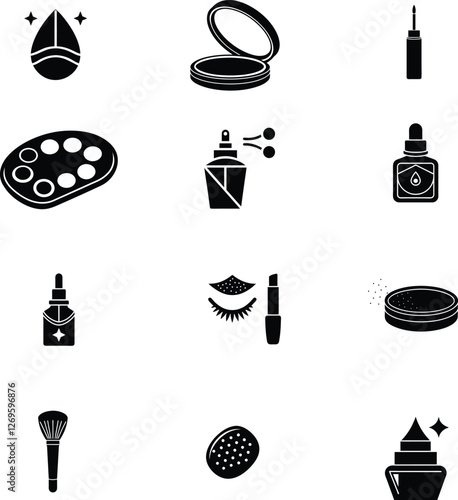 Beauty Icons set. Vector  style icons pack. Vector illustration.