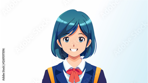 清風を着たかわいい女の子の学生　高校生