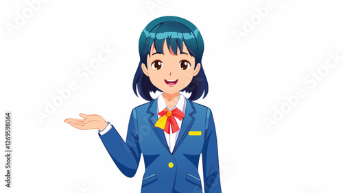 清風を着たかわいい女の子の学生　高校生