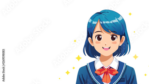 清風を着たかわいい女の子の学生　高校生
