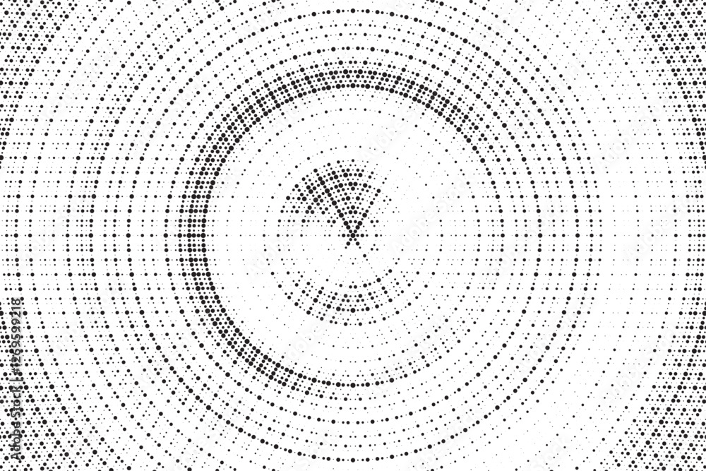 Radial halftone gradient background. Dotted concentric texture with fading effect. Black and white circle shade wallpaper. Grunge rough vector. Monochrome backdrop Radial halftone gradient background. Dotted concentric texture with fading effect. Black and white circle shade wallpaper. Grunge rough vector. Monochrome backdrop