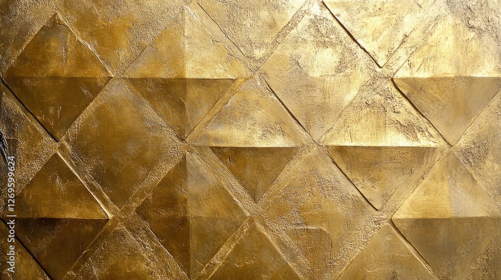 Elegant Metallic Gold Textured Background with Diamond Pattern for Graphic Design