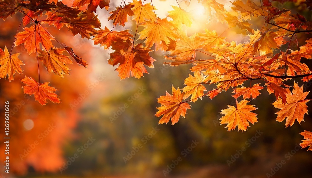 orange fall leaves autumn natural background with maple trees orange fall leaves autumn natural background with maple trees