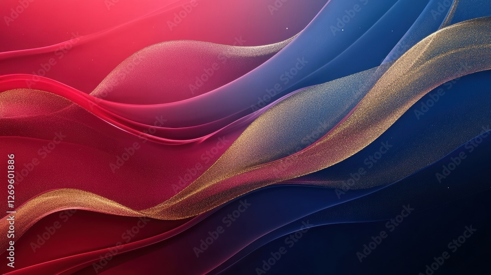 Obraz premium Tranquil Abstract Waves, Soft Gradient Background, Digital Art, Peaceful Atmosphere, Close-up, Serenity and Depth