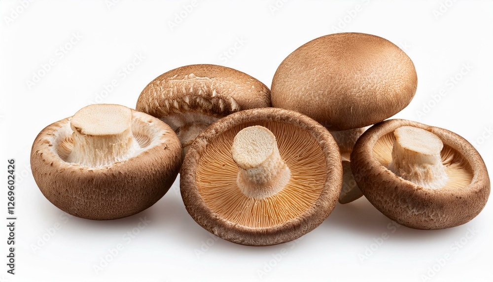 fresh shiitake mushrooms isolated on white background isolate on a white background background fresh shiitake mushrooms isolated on white background isolate on a white background background