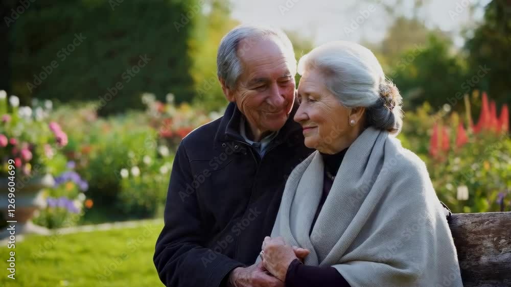 portrait of an elderly married couple together, symbol of love portrait of an elderly married couple together, symbol of love