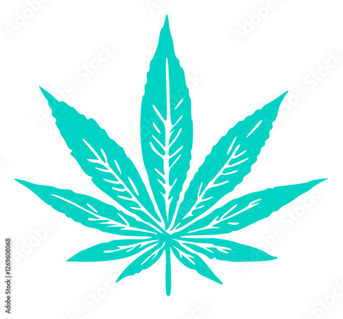 Realistic cannabis leaf. Natural, medicinal