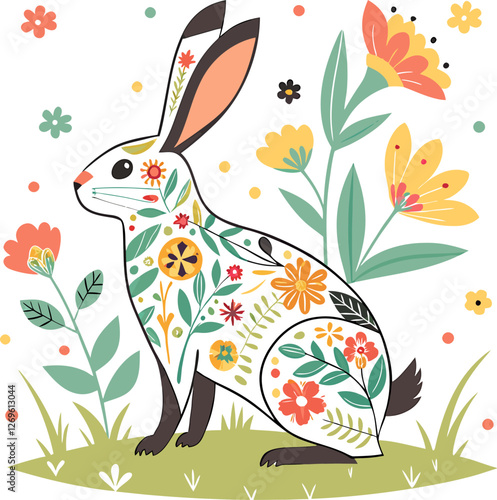 easter floral bunny