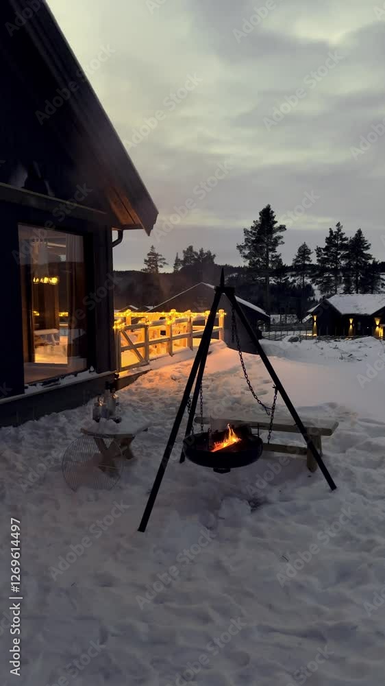 bonfire, fire in a cauldron hanging on a tripod bonfire, fire in a cauldron hanging on a tripod