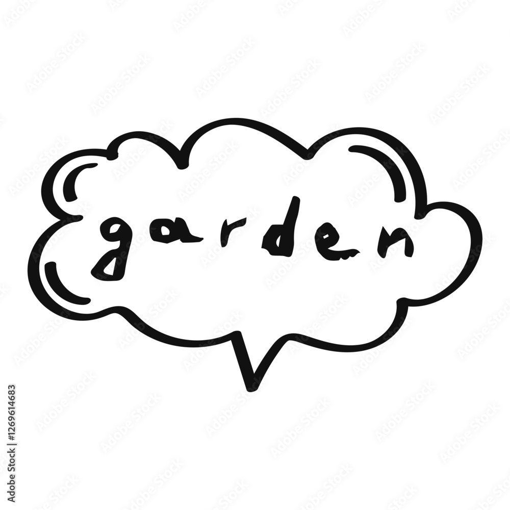 Doodled element on a transparent background - speach bubble with text Doodled element on a transparent background - speach bubble with text