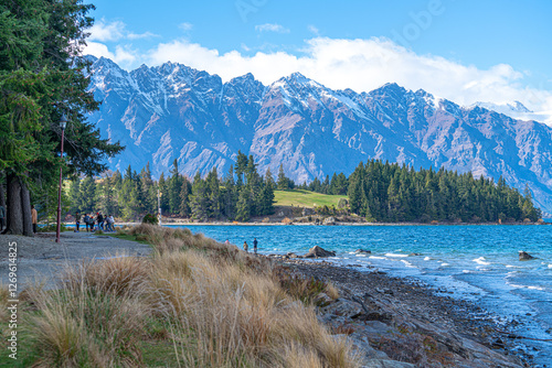 Scenic view around lake wakatipu queenstown new zealand