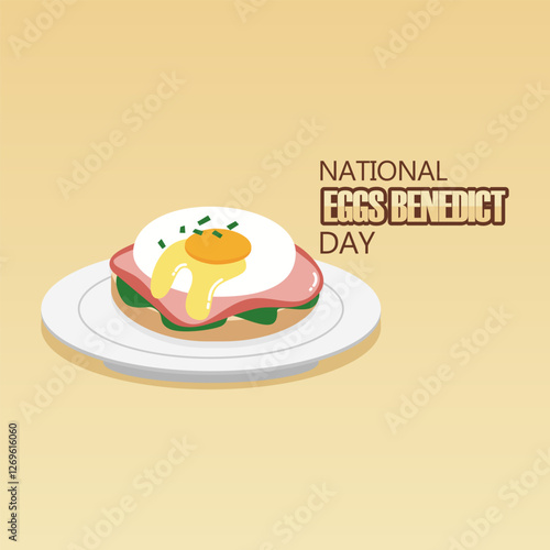 vector graphic of national eggs benedict day for national eggs benedict day celebration.