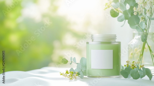 Natural moisturizer in glass jar nature