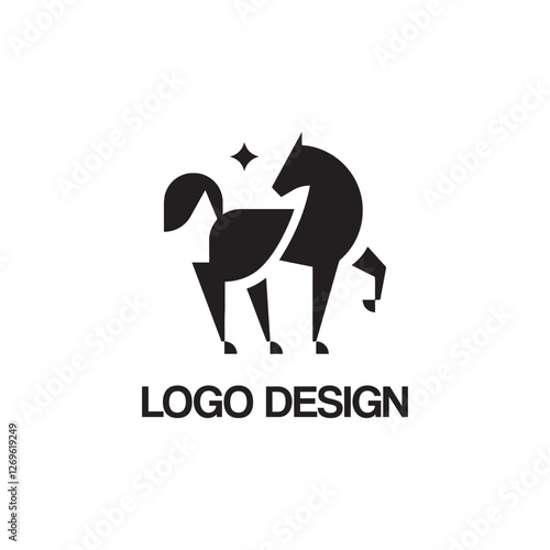 horse logo design template photo