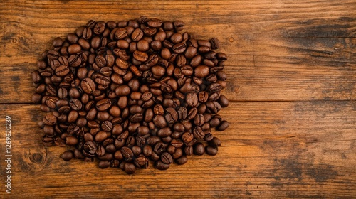 Freshly Roasted Coffee Beans on Rustic Wooden Surface