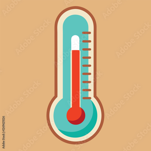 Thermomiter color line style icon
