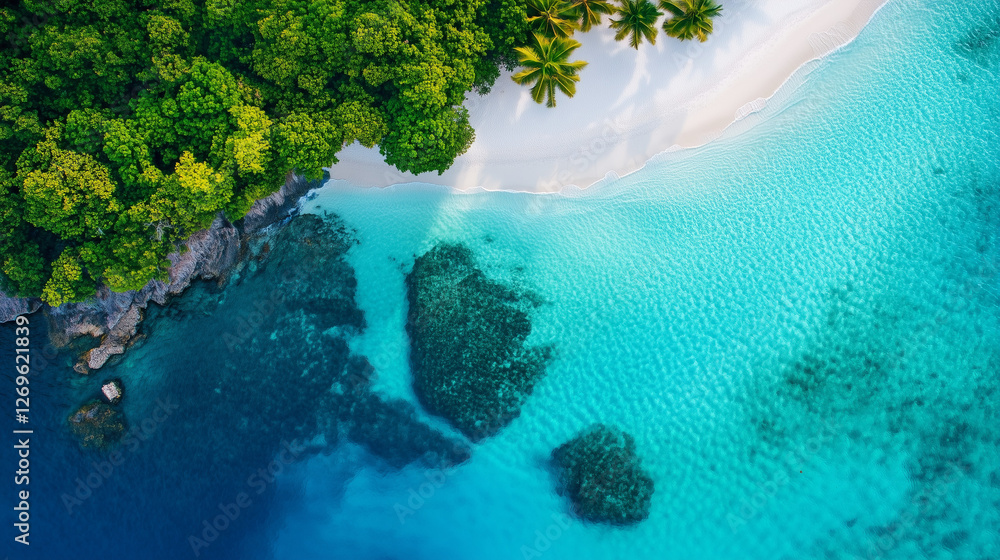aerial view of tropical island