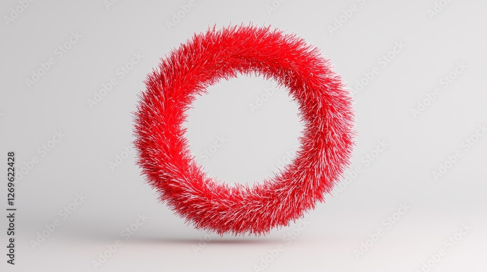 Vibrant red circular decoration modern studio 3d render minimalist setting artistic perspective holiday theme Vibrant red circular decoration modern studio 3d render minimalist setting artistic perspective holiday theme