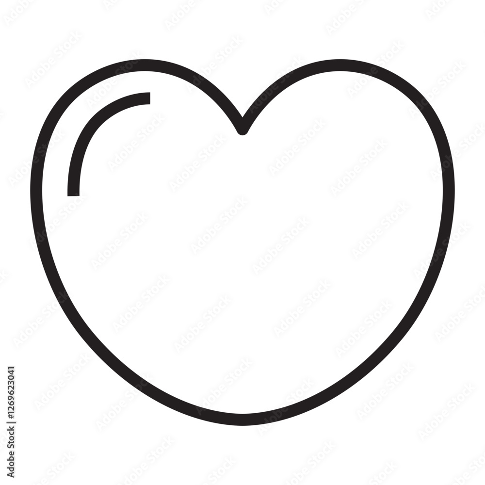 Heart outline icon, love and health symbol, black and white vector illustration isolated on white background. Heart outline icon, love and health symbol, black and white vector illustration isolated on white background.