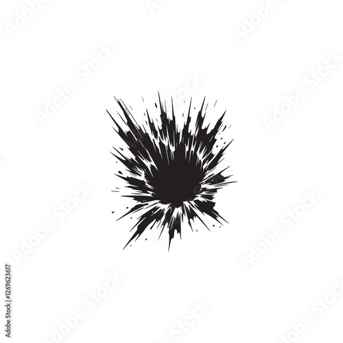 Explosion clean simple icon silhouette black